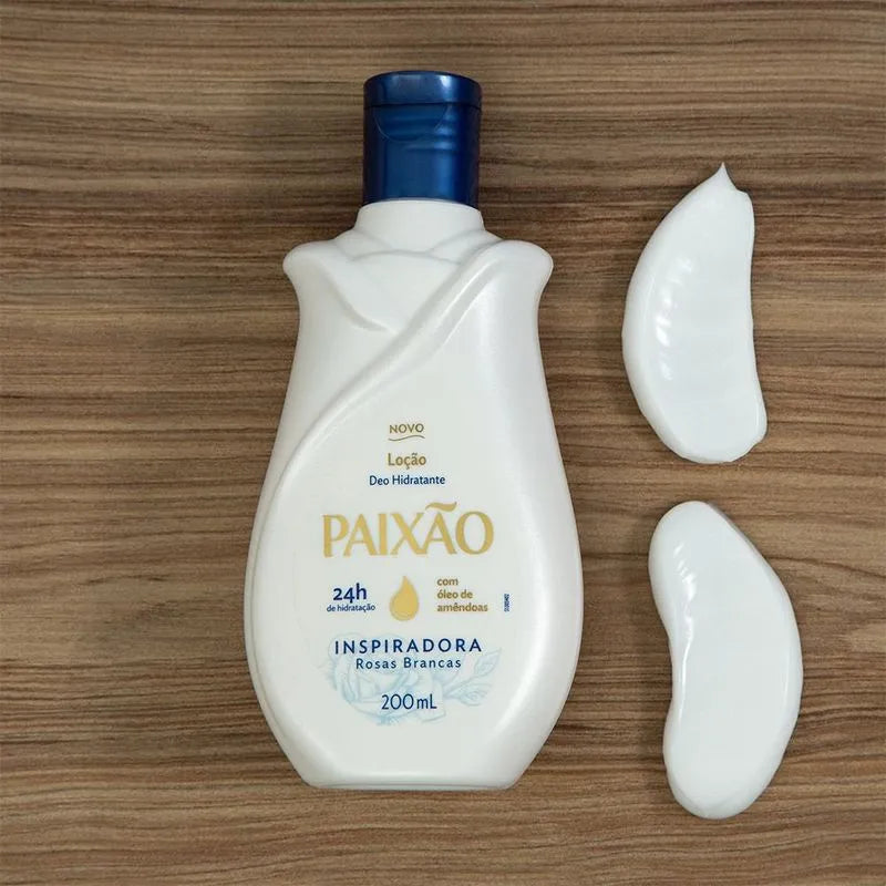 Loção Hidratante Corporal Inspiradora Rosas Brancas PAIXÃO - 200ml