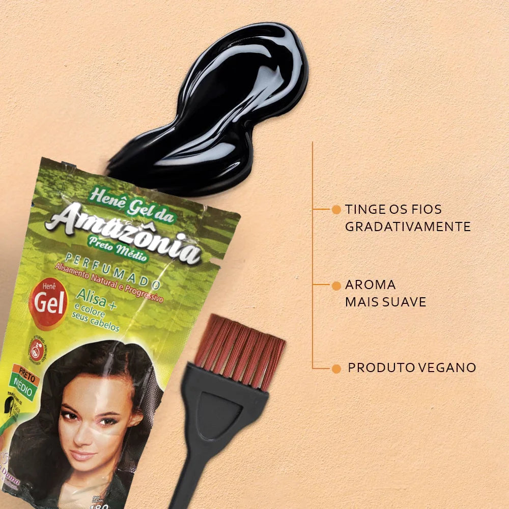 Henê Da Amazônia em Gel Preto Médio - 180g