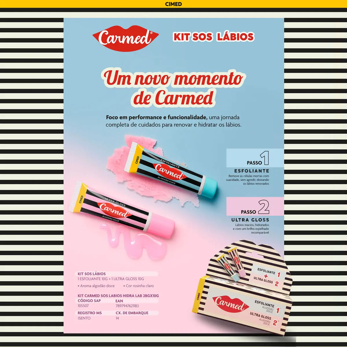 Hidratante Labial Esfoliante + Ultra Gloss CARMED - 10g cada