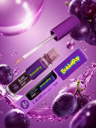 Lip Gloss Brilho Labial Uva BUBBAPOP - 4ml