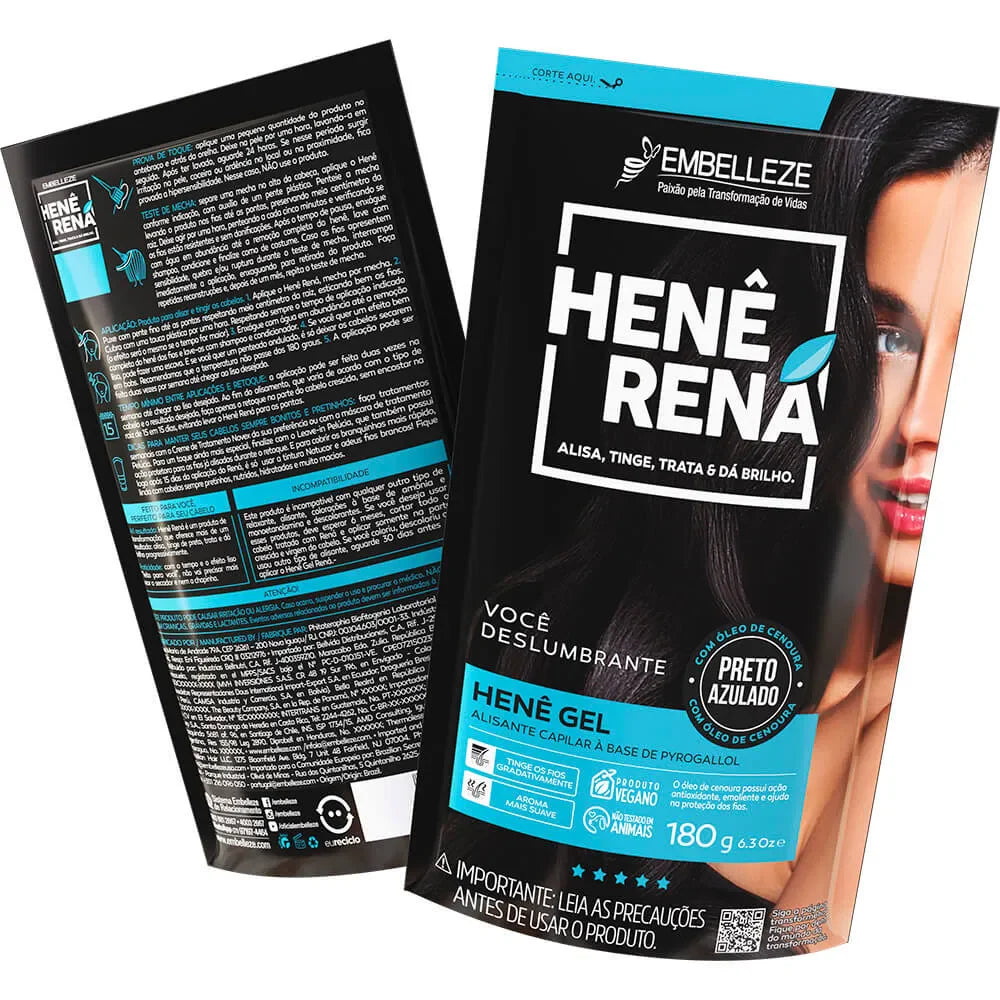 Alisamento Henê Rená Preto Azulado - 180g