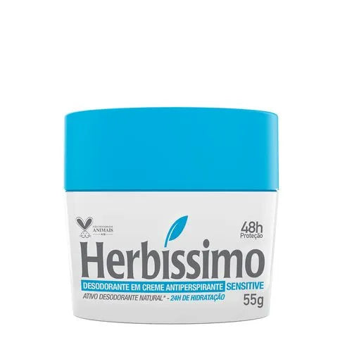 Desodorante Antitranspirante em Creme Sensitive HERBÍSSIMO - 55g