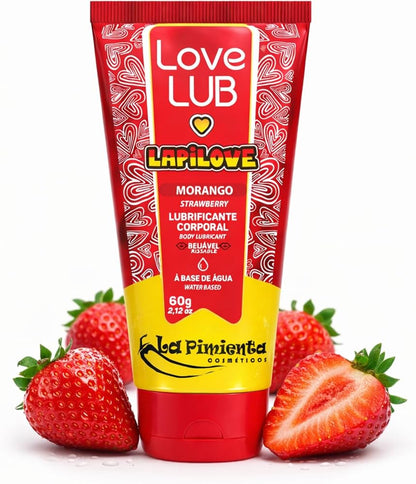 Lubrificante íntimo Beijável Morango LOVE LUB - 60g
