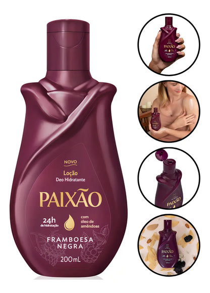 Loção Hidratante Corporal Framboesa Negra PAIXÃO - 200ml