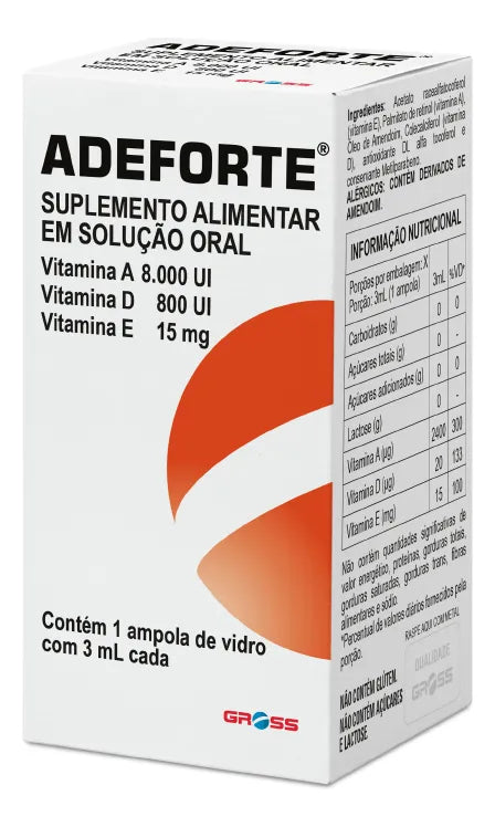 Vitamina para Cabelos ADEFORTE - 1 Ampola de vidro com 3ml