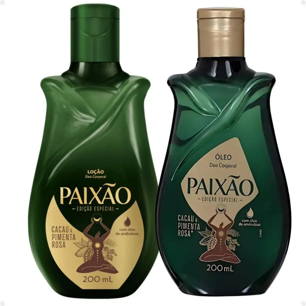Kit Hidratante + Óleo Corporal Cacau & Pimenta Rosa PAIXÃO - 200ml, 200ml