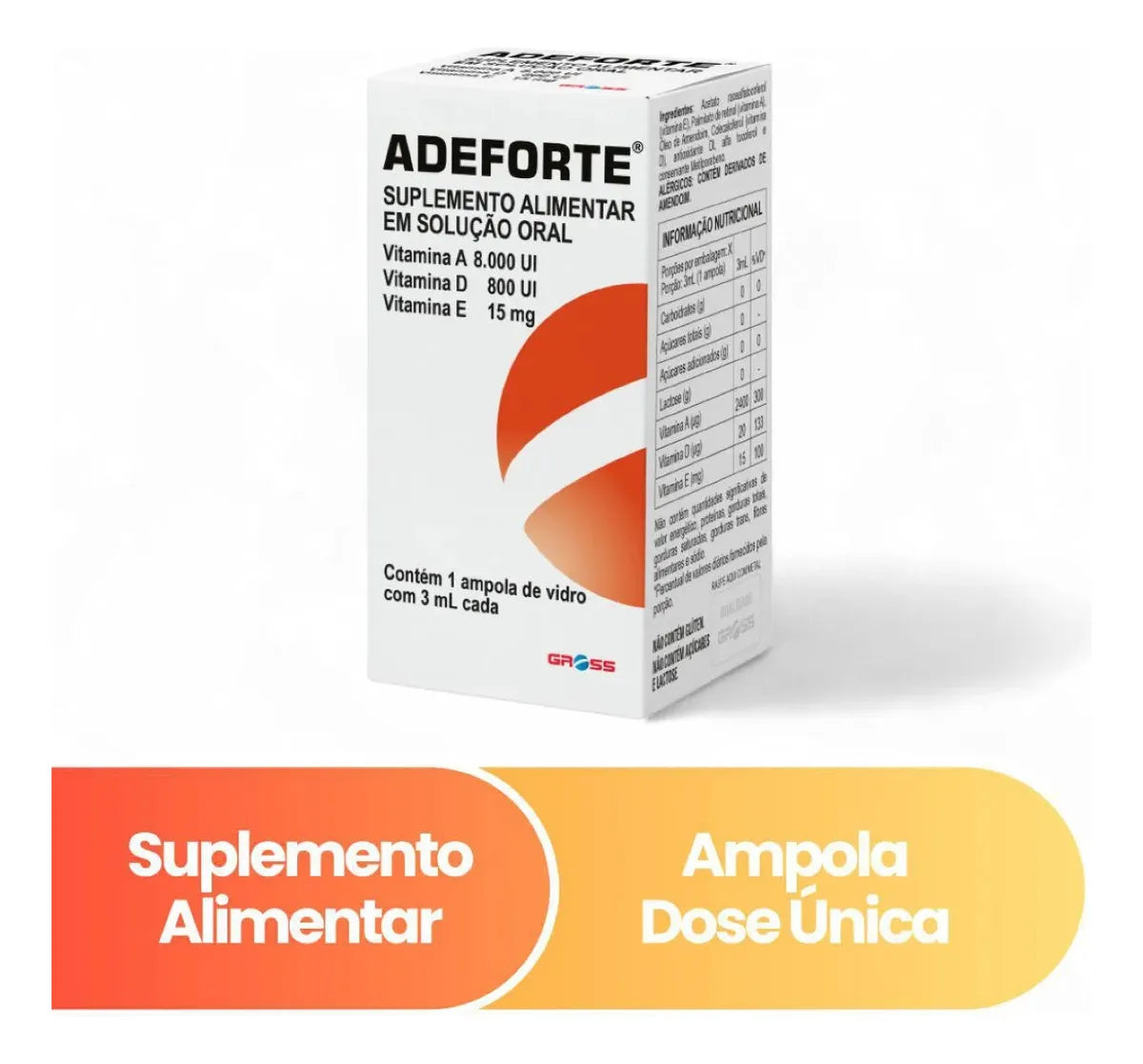 Vitamina para Cabelos ADEFORTE - 1 Ampola de vidro com 3ml