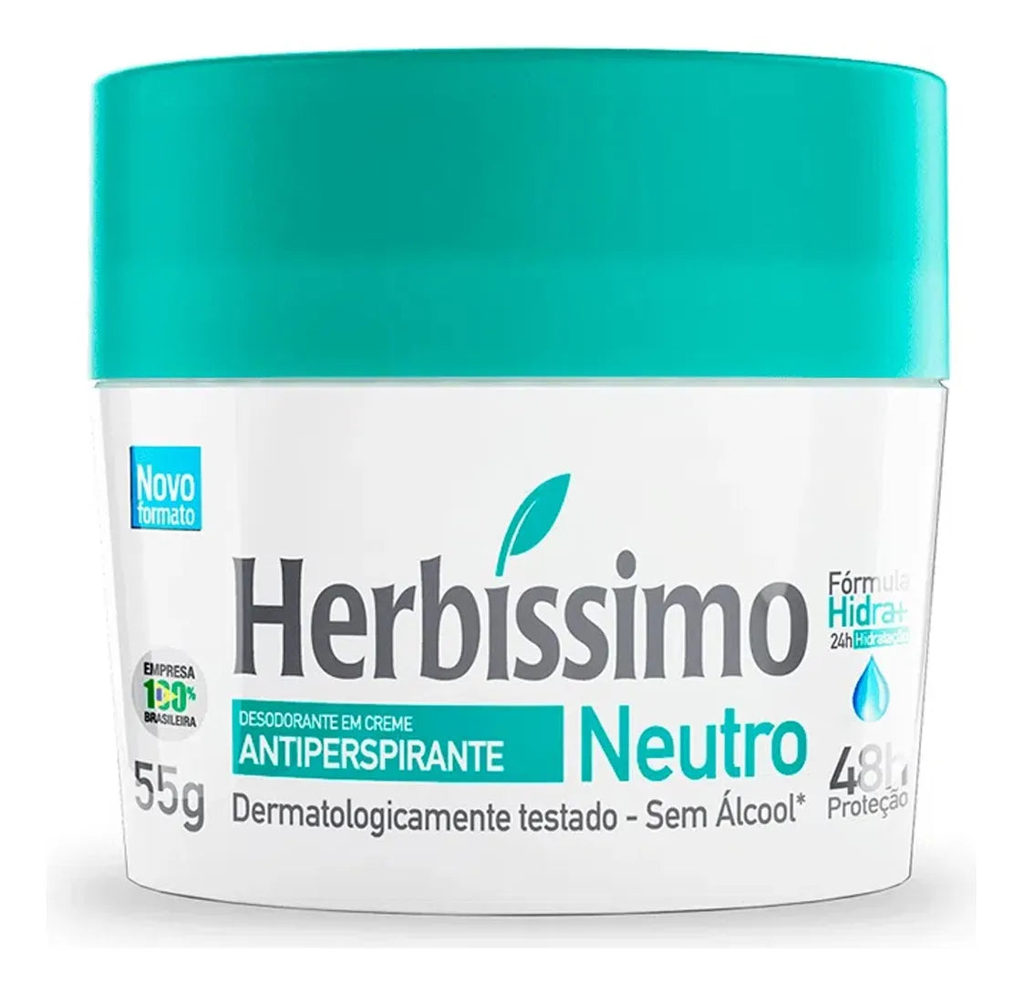 Desodorante Antitranspirante em Creme Neutro HERBÍSSIMO - 55g