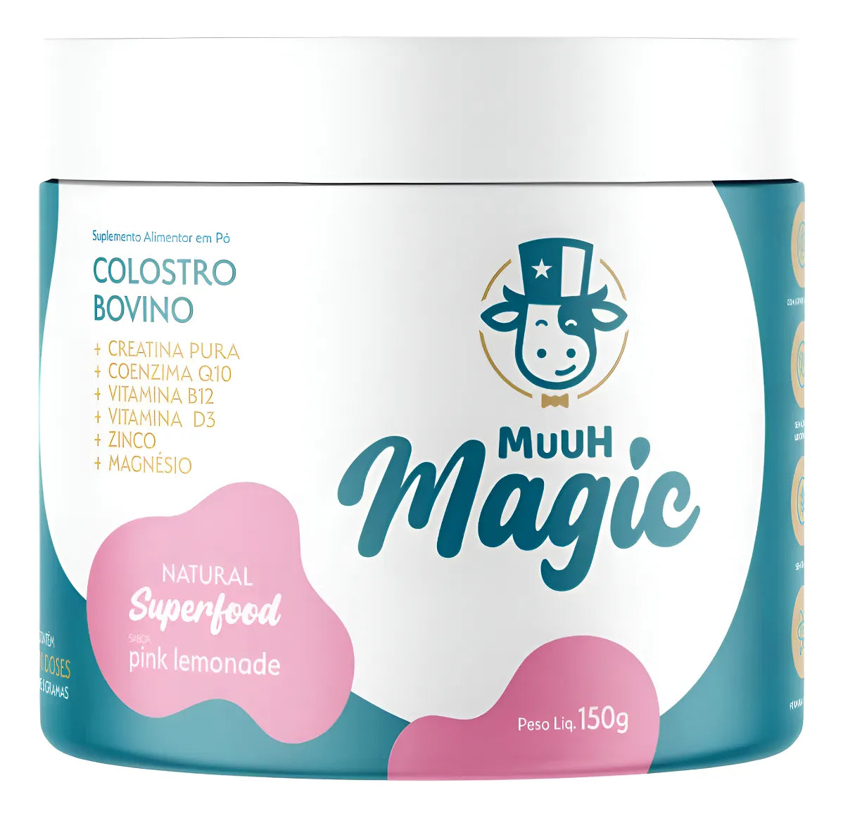 Suplemento Alimentar em Pó Colostro Bovino Pink Limonade MUUH MAGIC - 150g