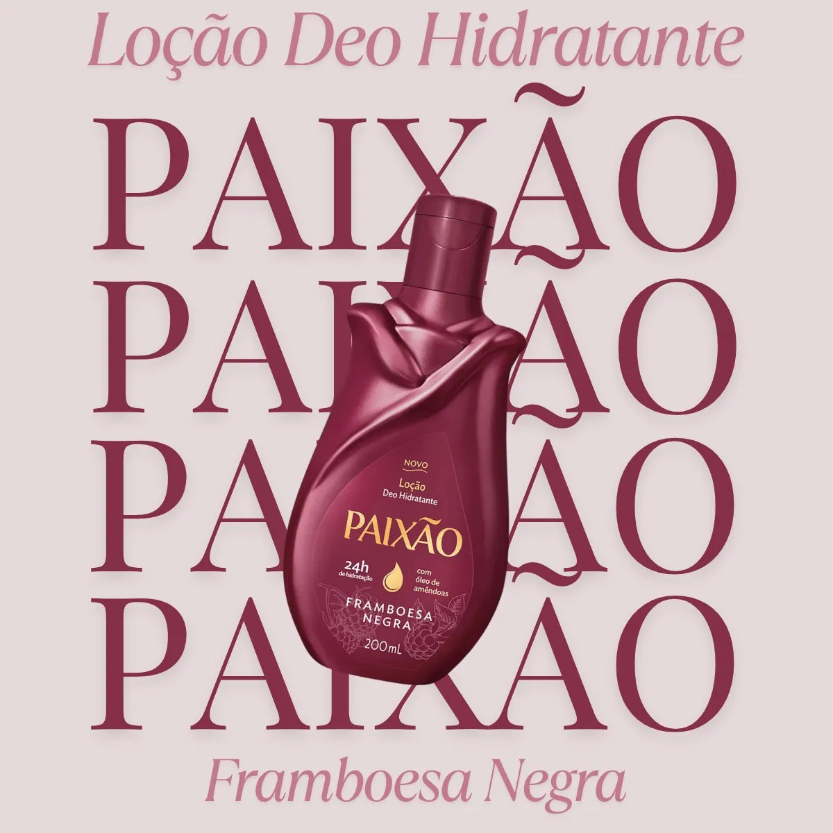 Loção Hidratante Corporal Framboesa Negra PAIXÃO - 200ml