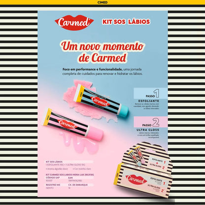 Hidratante Labial Esfoliante + Ultra Gloss CARMED - 10g cada