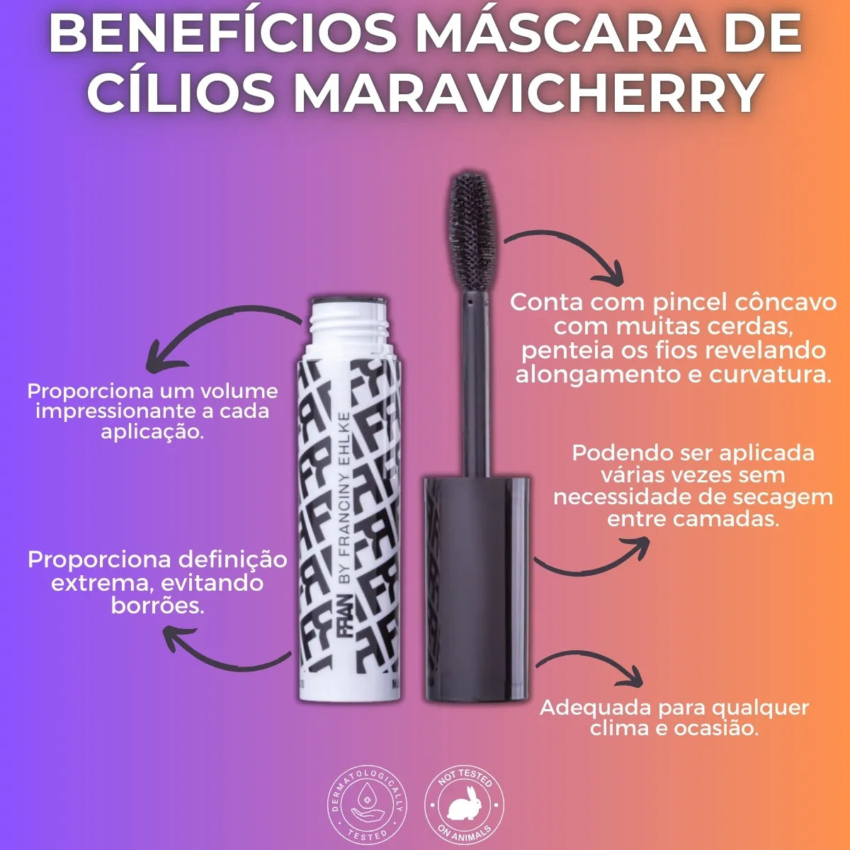 Máscara para Cílios Maravicherry FRAN - 6g
