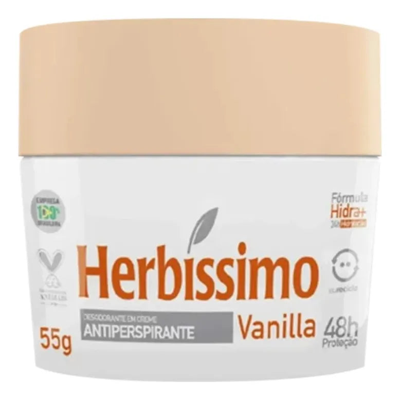 Desodorante Antitranspirante em Creme Vanilla HERBÍSSIMO - 55g