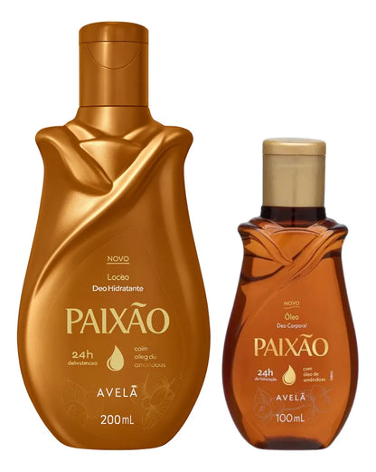 Kit Hidratante + Óleo Corporal Avelã PAIXÃO - 200ml, 100ml