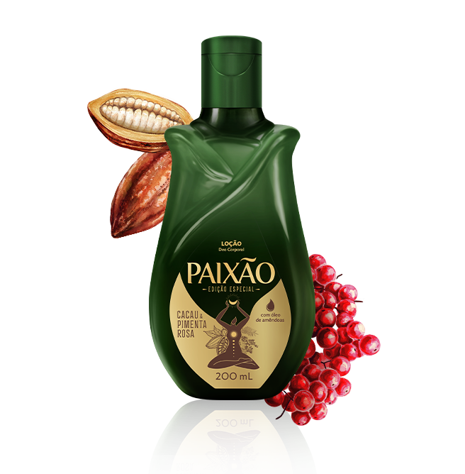 Loção Hidratante Corporal Cacau & Pimenta Rosa  PAIXÃO - 200ml