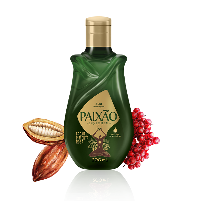 Óleo Corporal Cacau & Pimenta Rosa PAIXÃO - 200ml