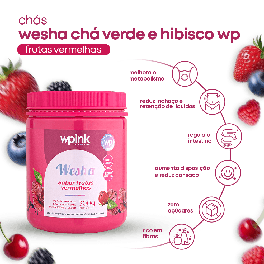 Wesha Chá Verde e Hibisco WEPINK - 300g