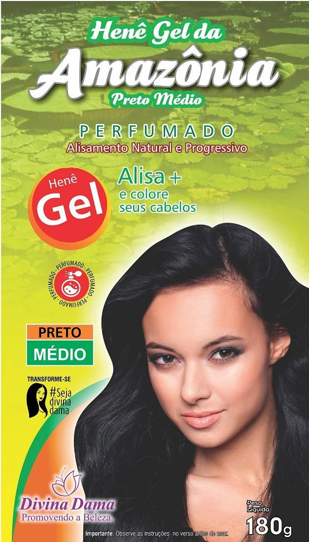 Henê Da Amazônia em Gel Preto Médio - 180g