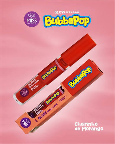 Lip Gloss Brilho Labial Morango BUBBAPOP - 4ml