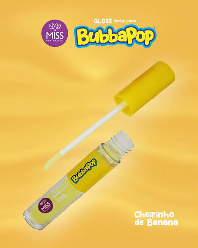Lip Gloss Brilho Labial Banana BUBBAPOP - 4ml