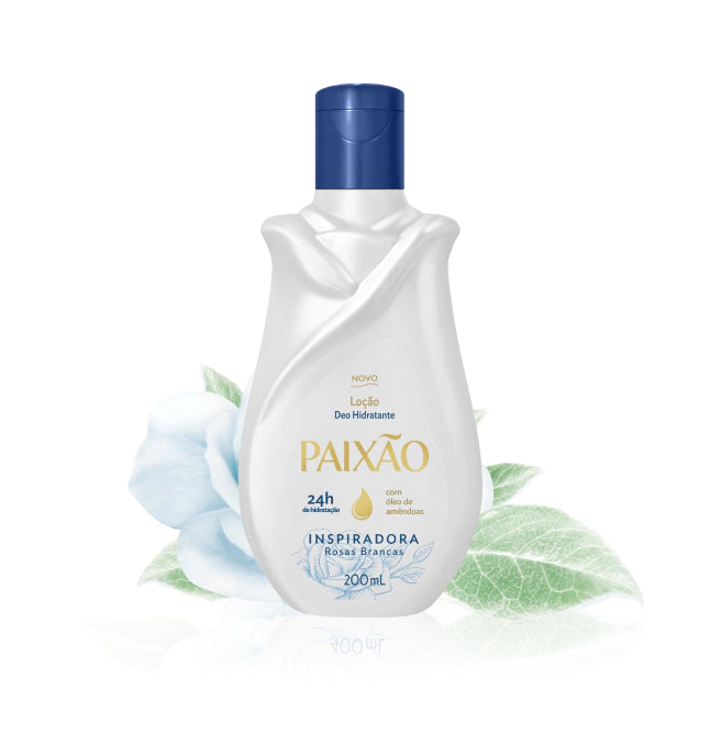 Loção Hidratante Corporal Inspiradora Rosas Brancas PAIXÃO - 200ml